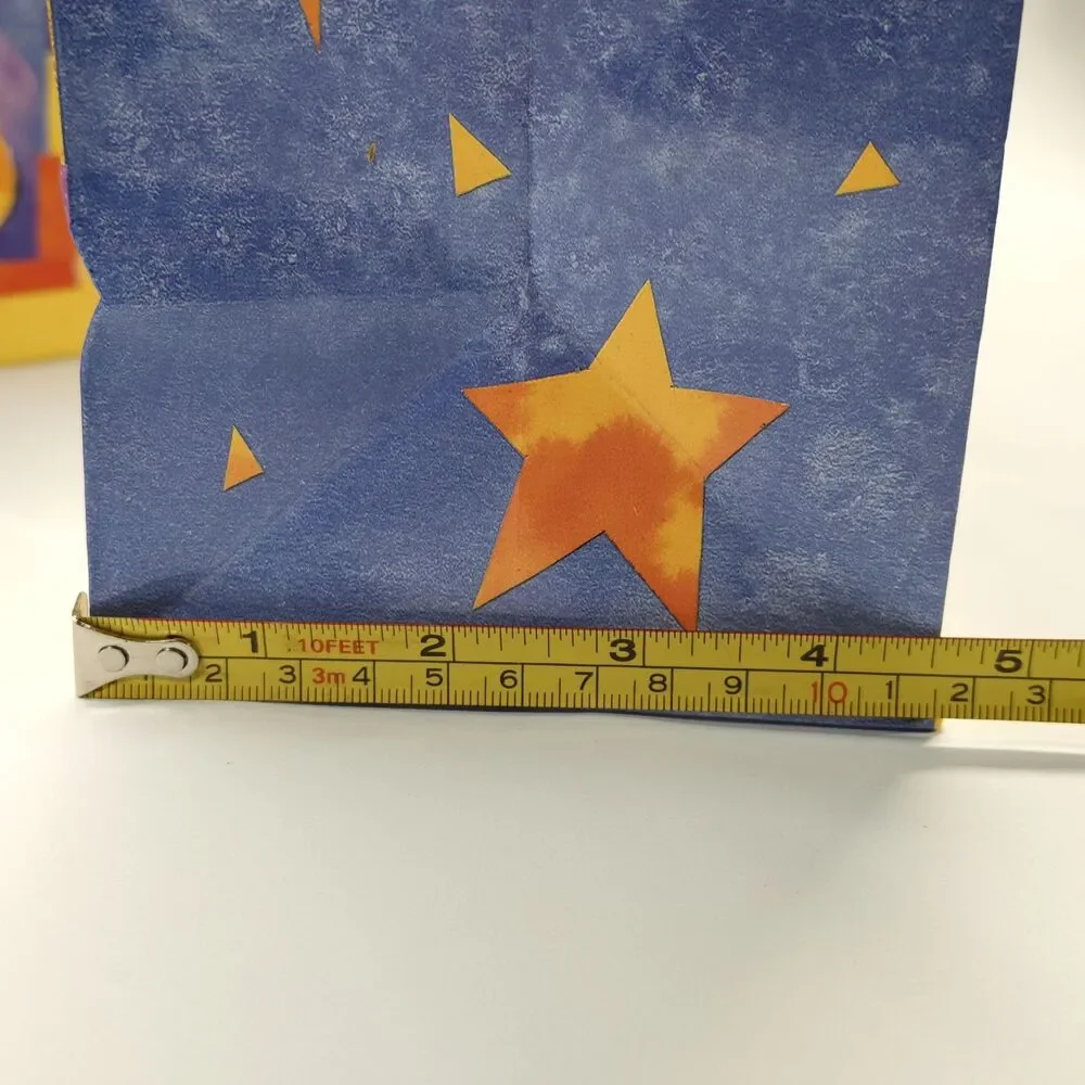 Vintage 90s Sapphire Celestial Sun Moon Stars Gift Bags Y2K Cosmic Lot 2 Large